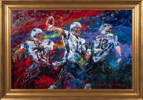 Tom Brady Signed "The Release" Original Jace Mctier Acryllic Painting In 29.5 x 42-Inch Frame (JSA)